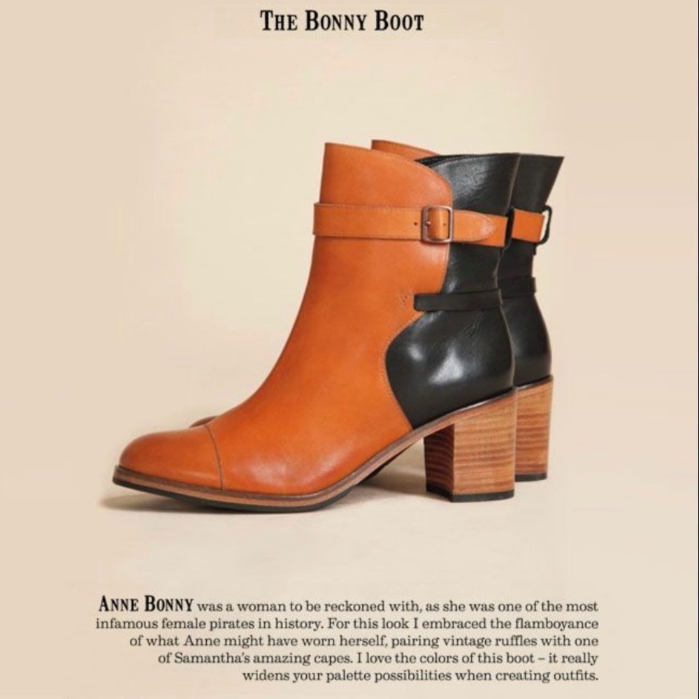 Wolverine Samantha Pleet Tan & Black 1000 Mile Bonny Leather Ankle Boots Sz 9.5